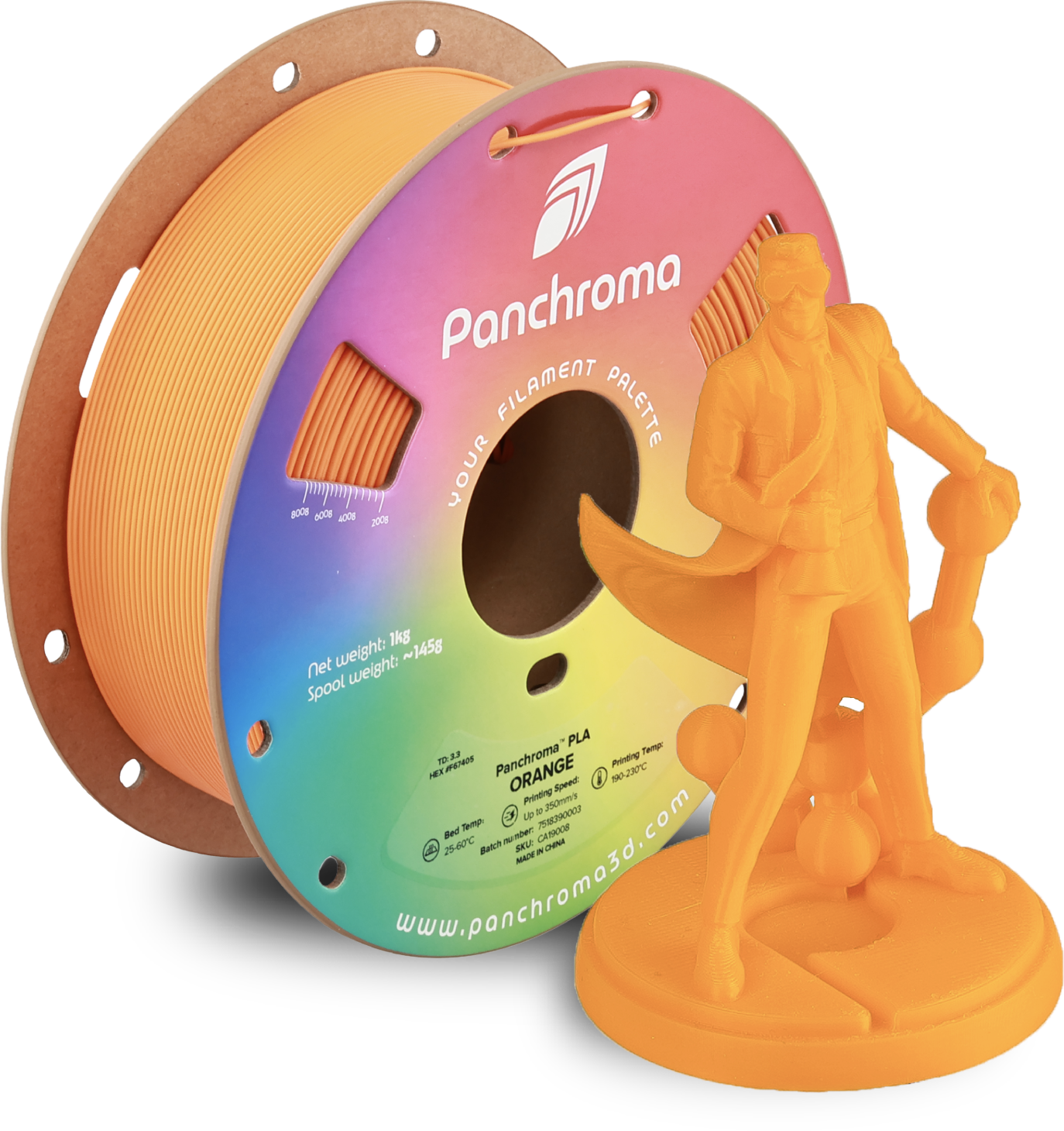 Polymaker  Panchroma™ PLA Orange, 1,75 mm / 1000 g    High-Speed Filament in Orange