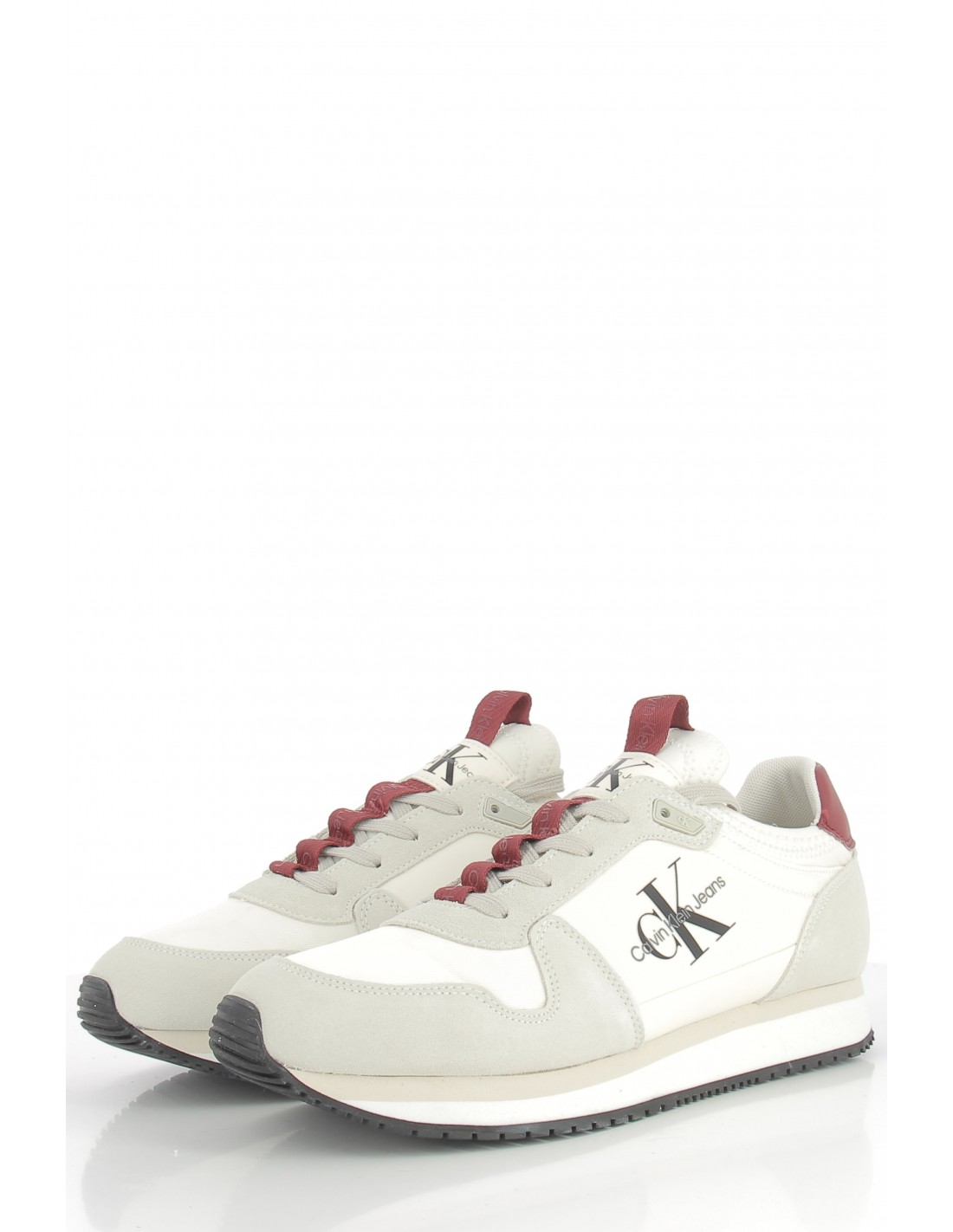 calvin klein baskets de ville homme runner sock laceup blanc/rouge