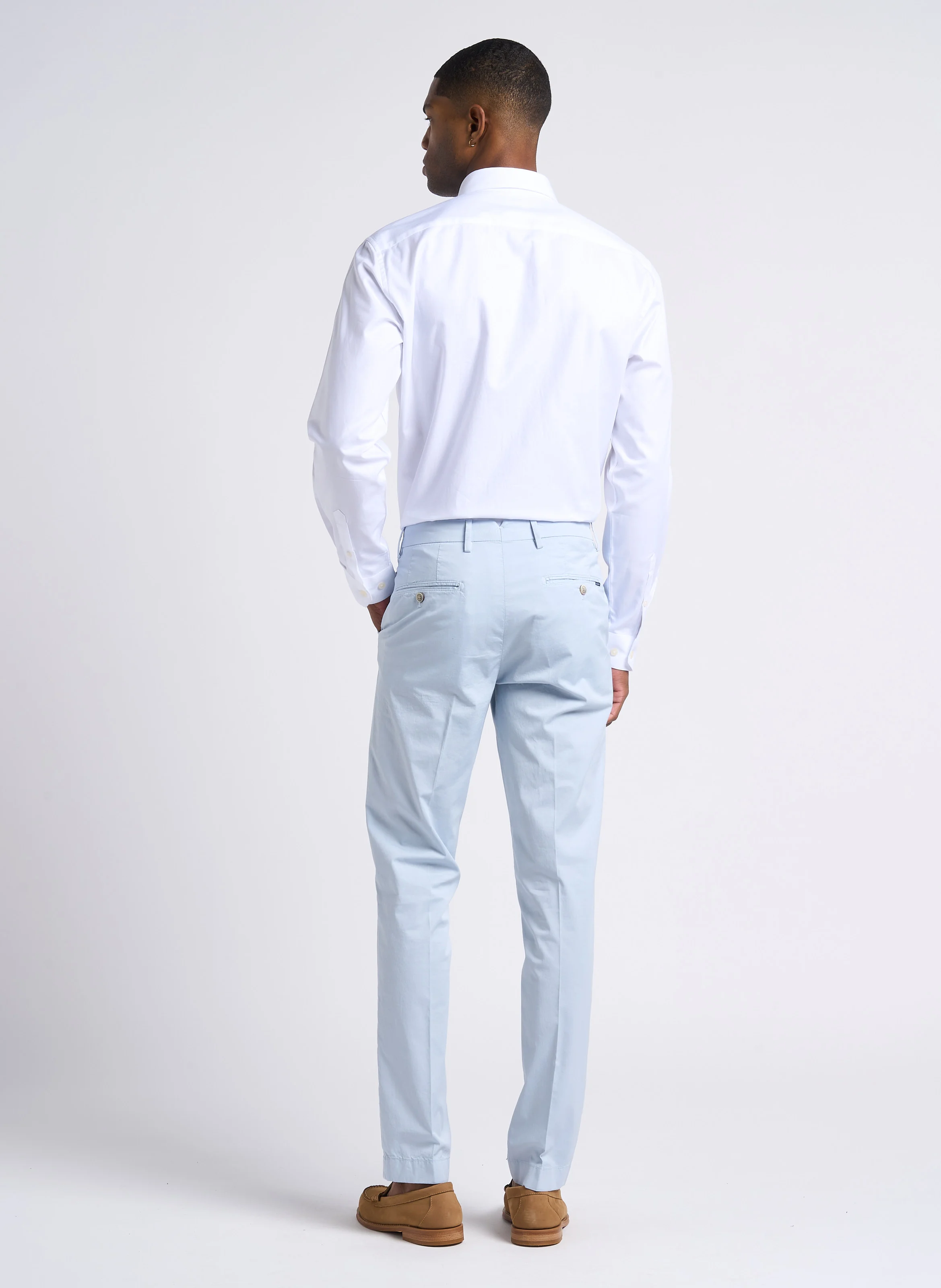 LAAVE - Chemise droite col classique en coton | Blanc