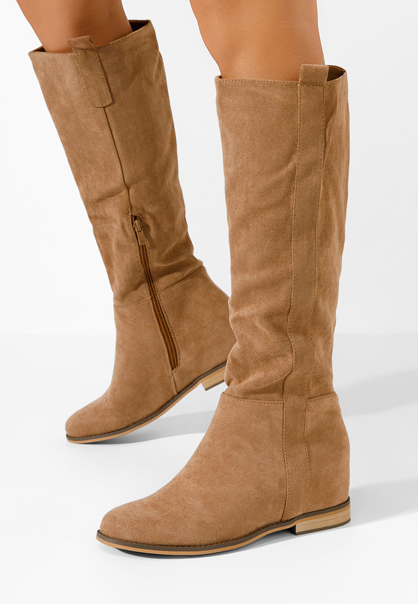 Bottes compensée femme chameau Lanella