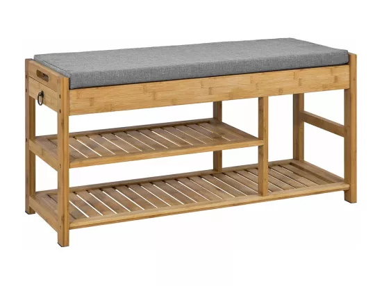 Étagère à Chaussures avec tiroirs Latéraux, Banquette Siège pour chausser, FSR47-N