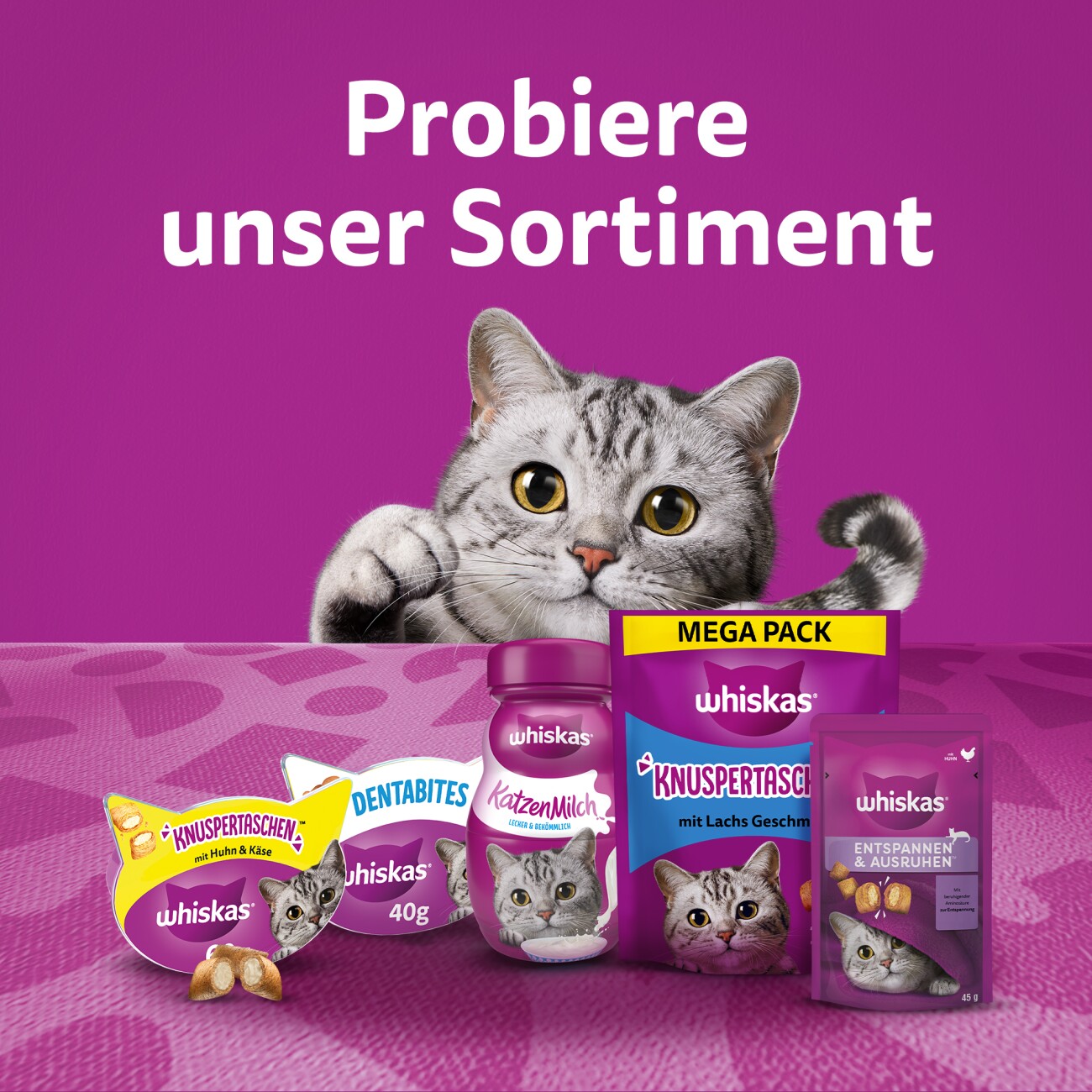 Whiskas Snack Relax & Unwind mit Huhn 8x45 g