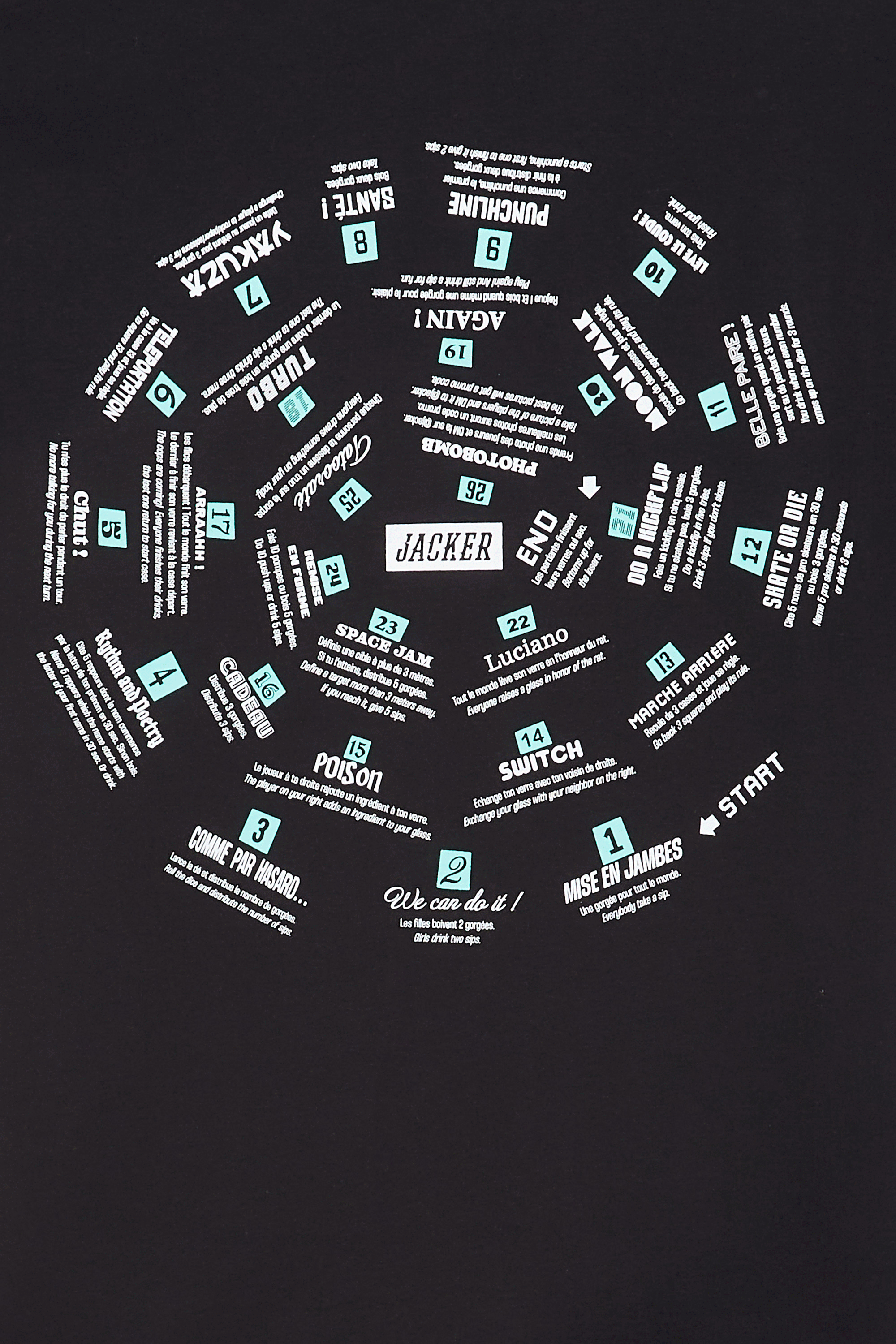 JACKER T-shirt  SPIRAL GAME Noir