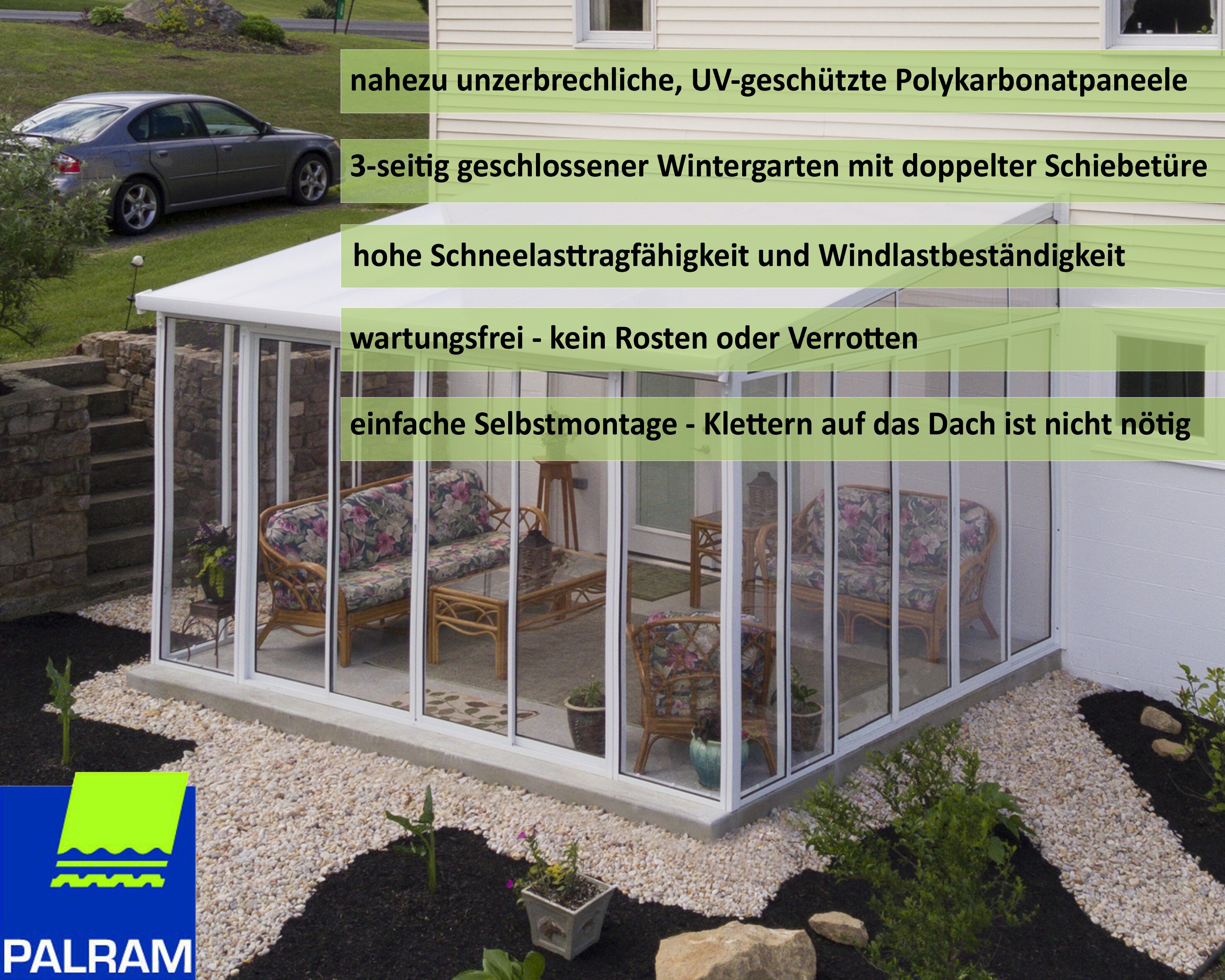 Palram - CanopiaSanRemo Wintergarten, weiß in cm 425x382x310 (LxBxH)