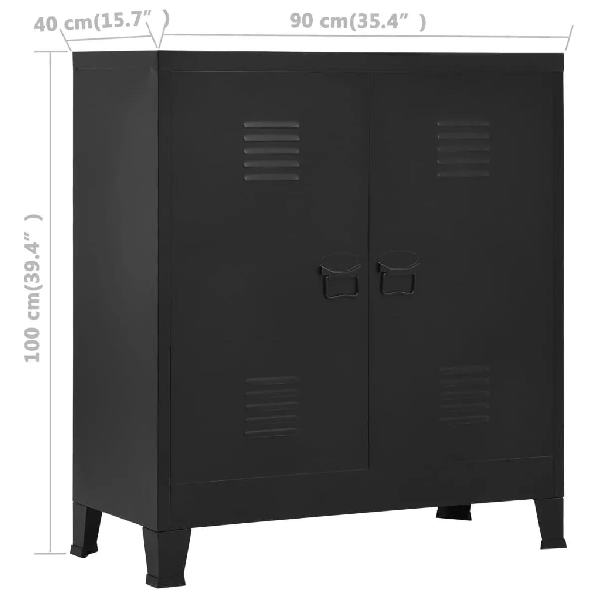 VidaXL Coffre de rangement industriel - Noir