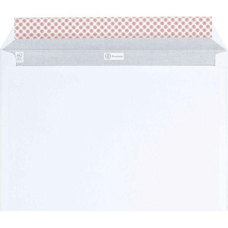 Enveloppe 229 x 324 mm Bruneau 100 g sans fenêtre blanche - Boîte de 250