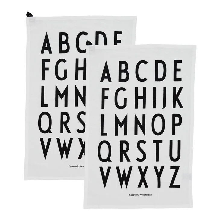 Design Letters - Classic Geschirrtuch, weiss (2er-Set)
