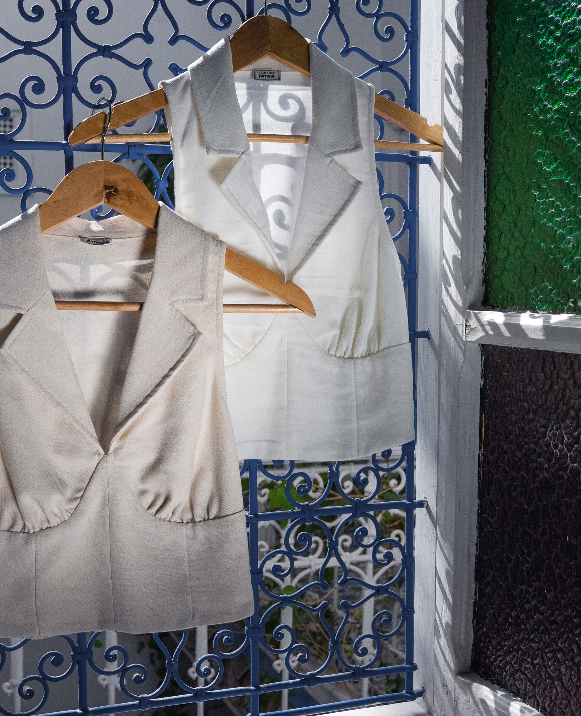 Top façon gilet de barman - Sable