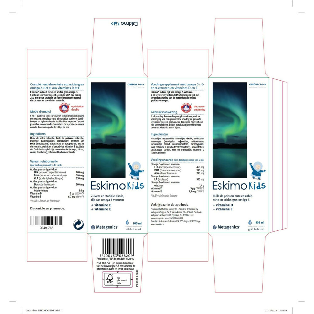 Metagenics Eskimo Kids Omega 3-6-9105 ml