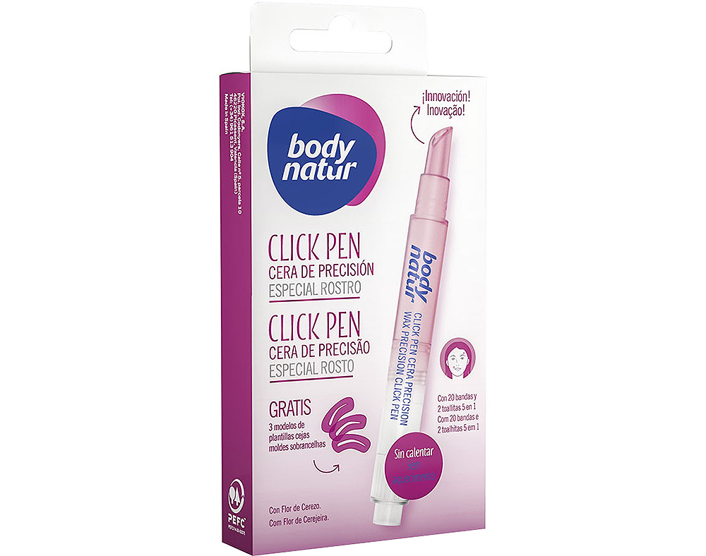 CANETA PROFISSIONAL CERA PRECISÃO BODY NATUR 3ML  20 TIRAS  3 MOLDES