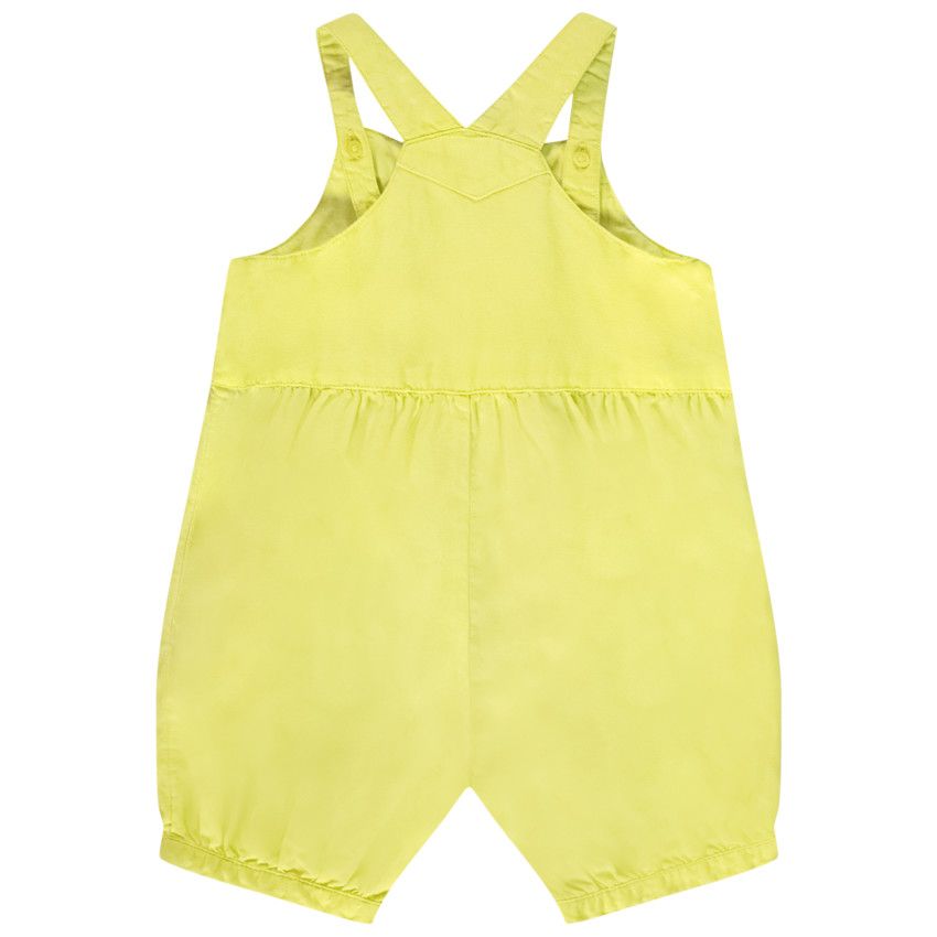Salopette courte avec broderie cerises pour bébé fille - Jaune
