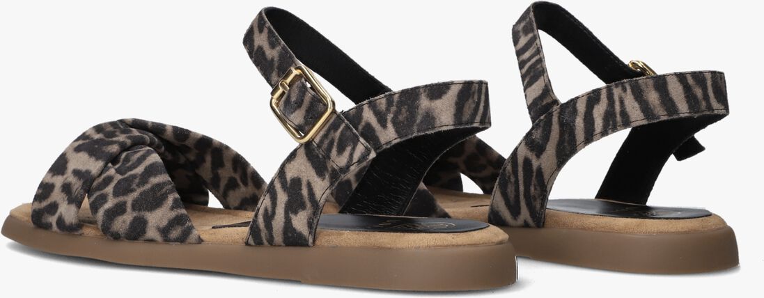 bruine unisa platte sandalen cambel