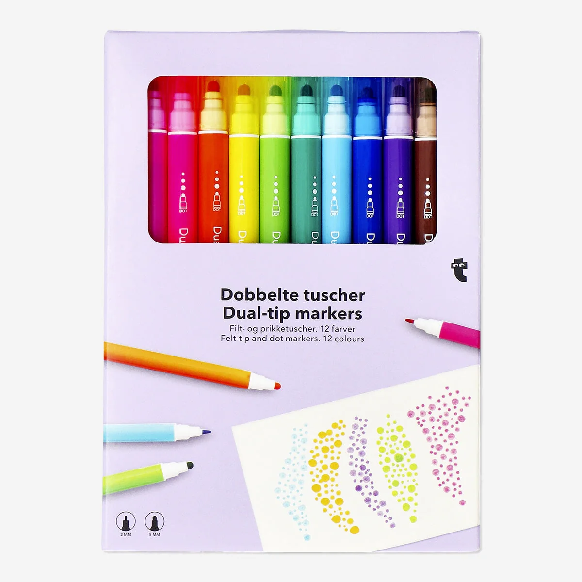 Dobbelte tuscher - 12 stk