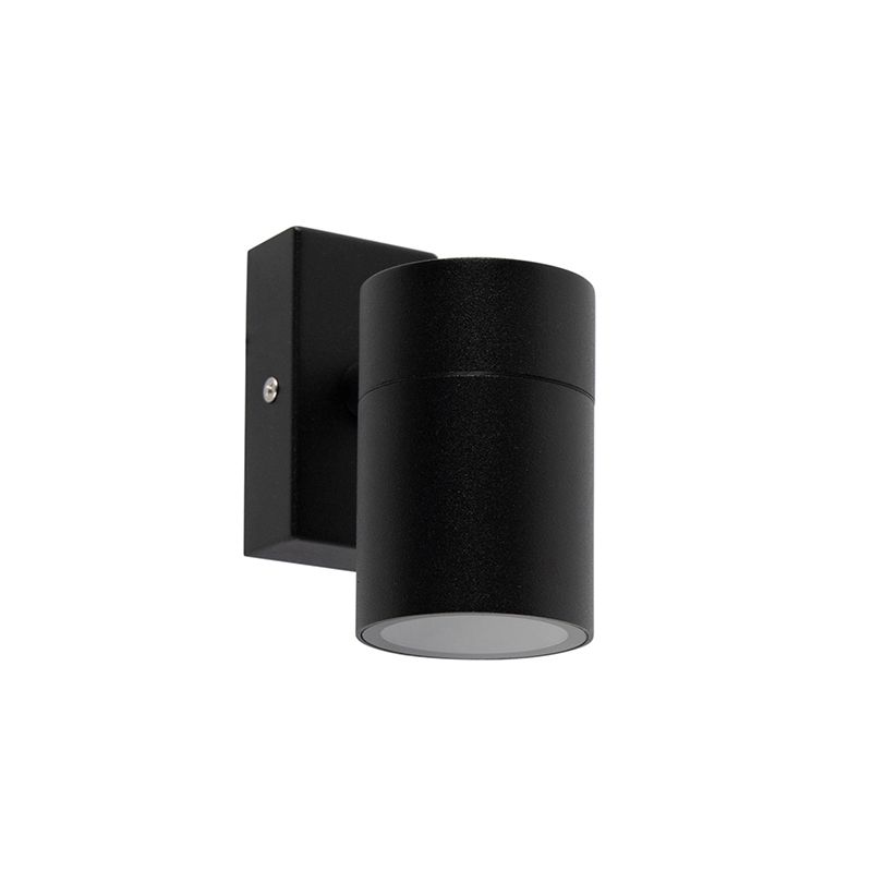 Set van 2 buitenwandlamp zwart RVS IP44 - Solo