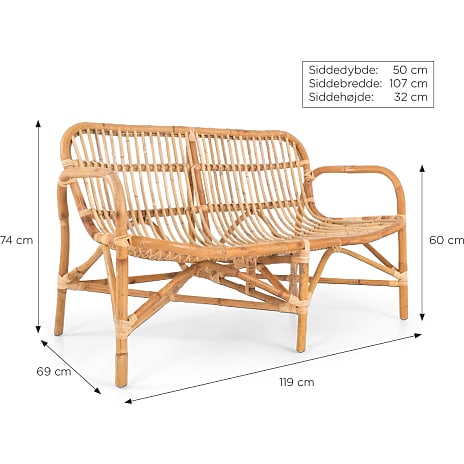 Fiji 2-pers. loungesofa - rattan