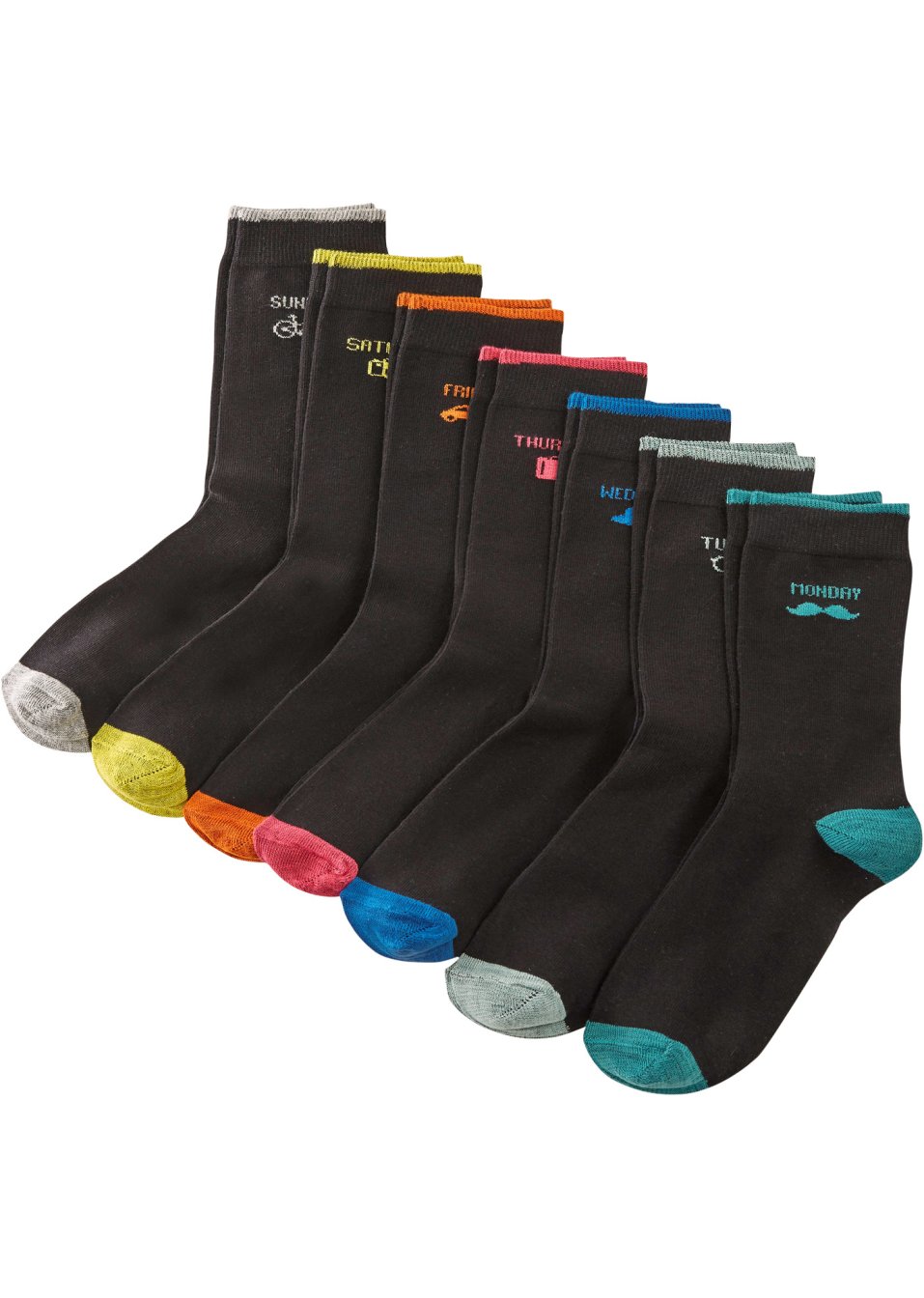 Lot de 7 paires de chaussettes jours de la semaine