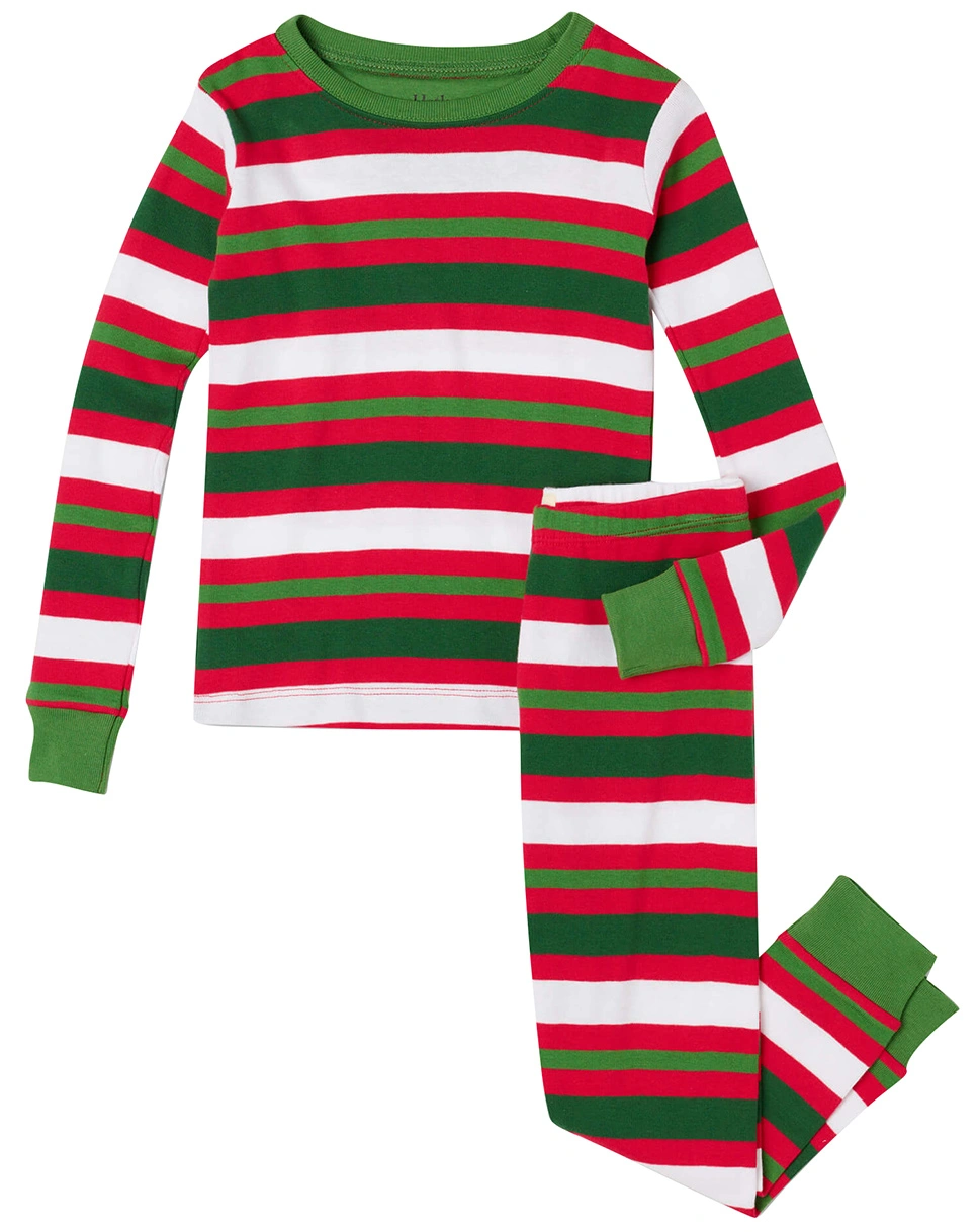 Schlafanzug lang CANDY CANE STRIPES in red