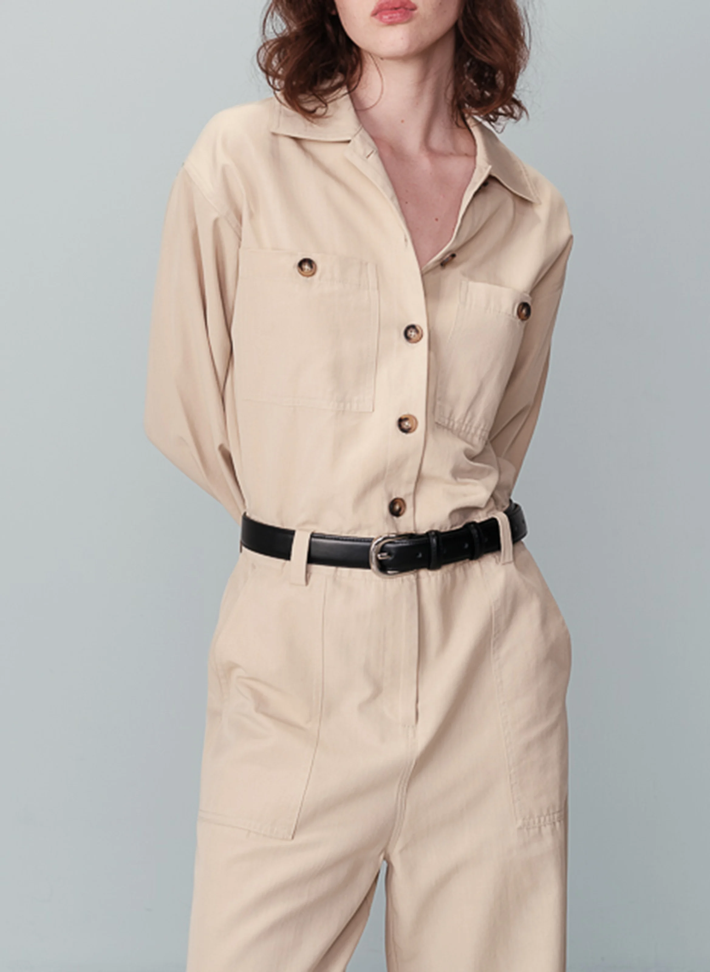 NORD - Combinaison pantalon en coton mélangé | Beige