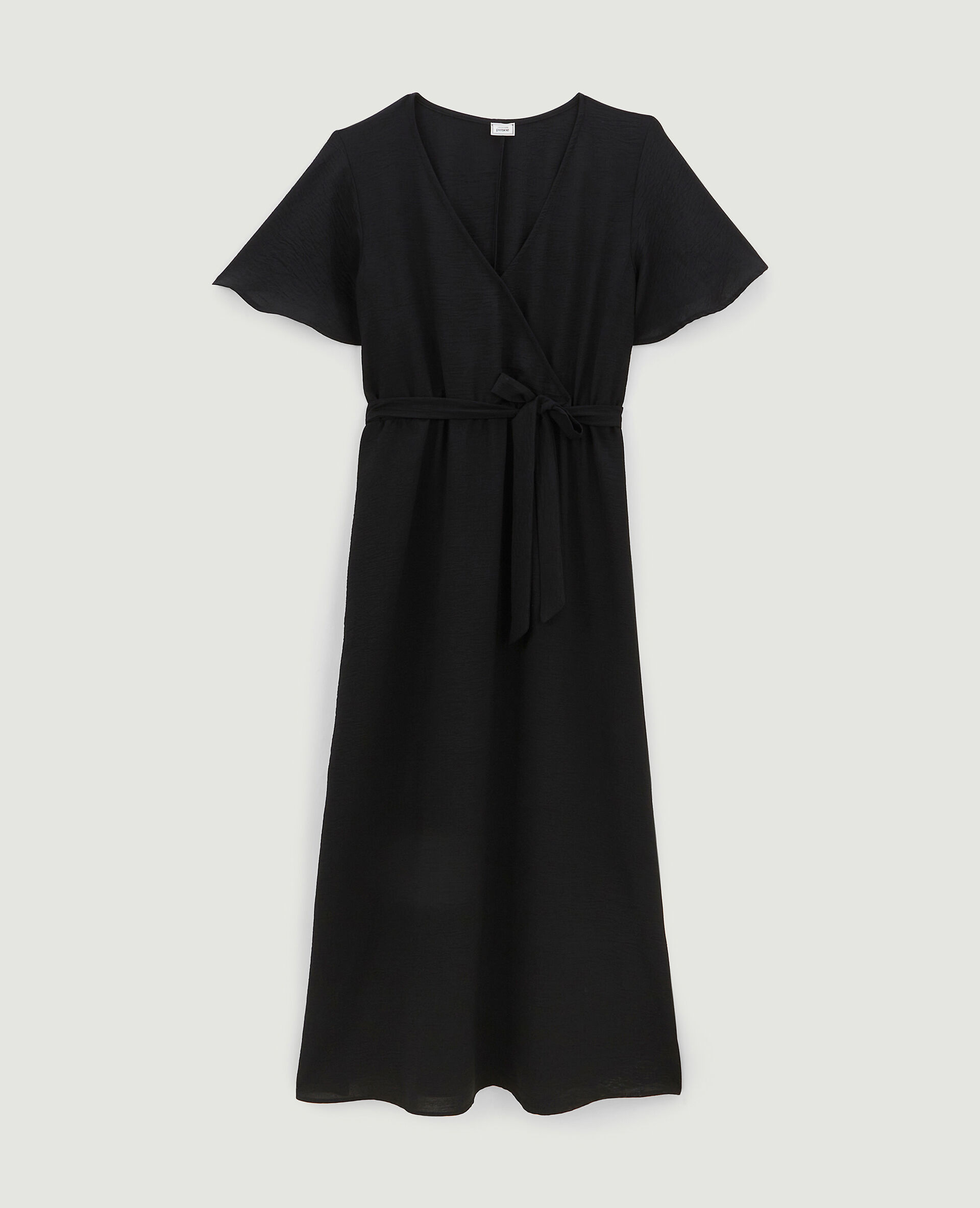 Robe longue encolure croisée - Noir