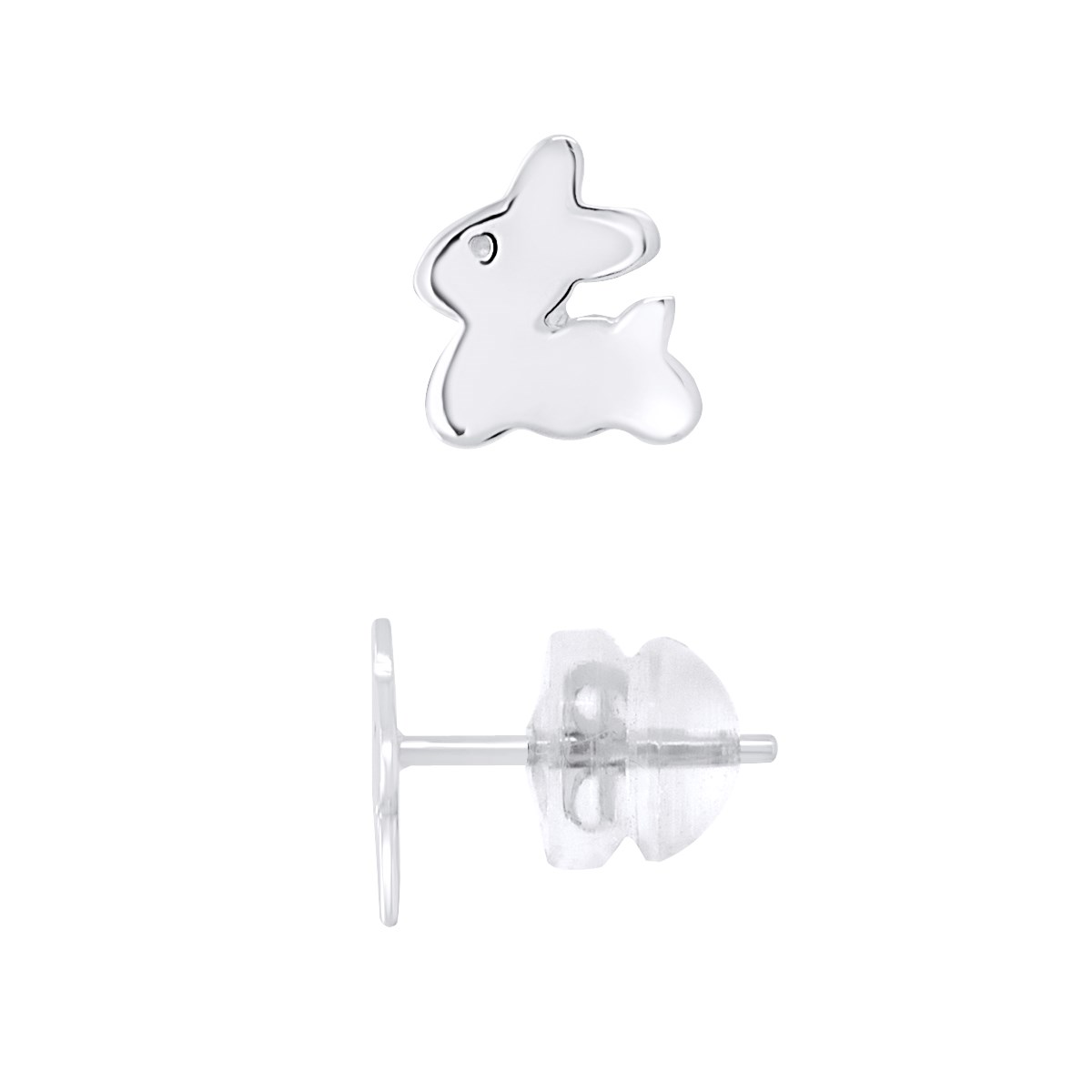 Boucles d'Oreilles LAPIN - Or Blanc