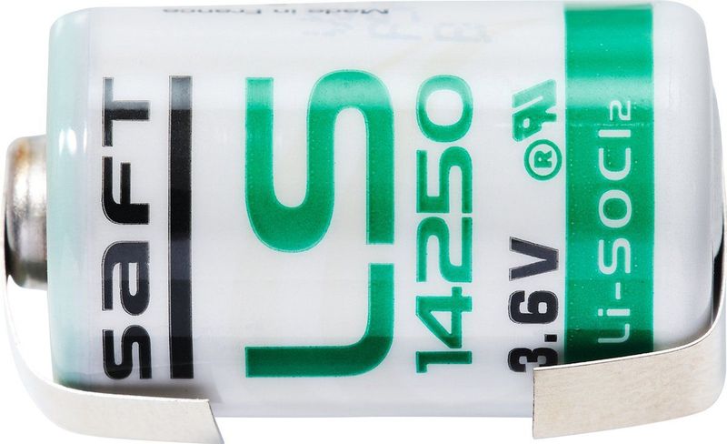 Saft - LS14250 - Lithium Batterij - 1/2 AA - 3.6V - 1200 mAh - Met Soldeerlippen