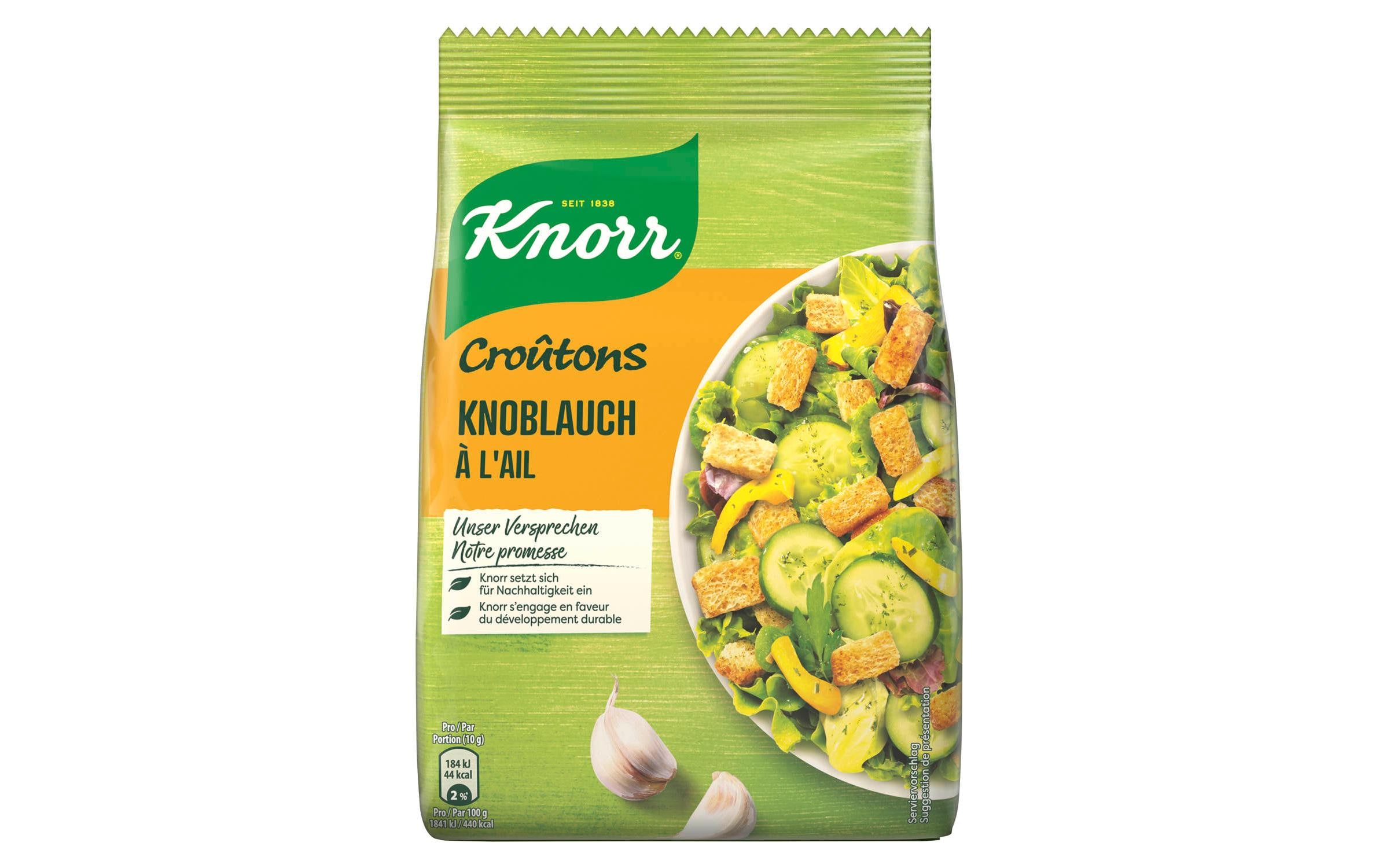 Croûtons Knoblauch 120 gKnusprige Brot-Croutons mit Knoblauchgeschmack