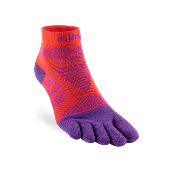 Injinji Dame Strømper Ultra Run Midweight Mini Crew Rød