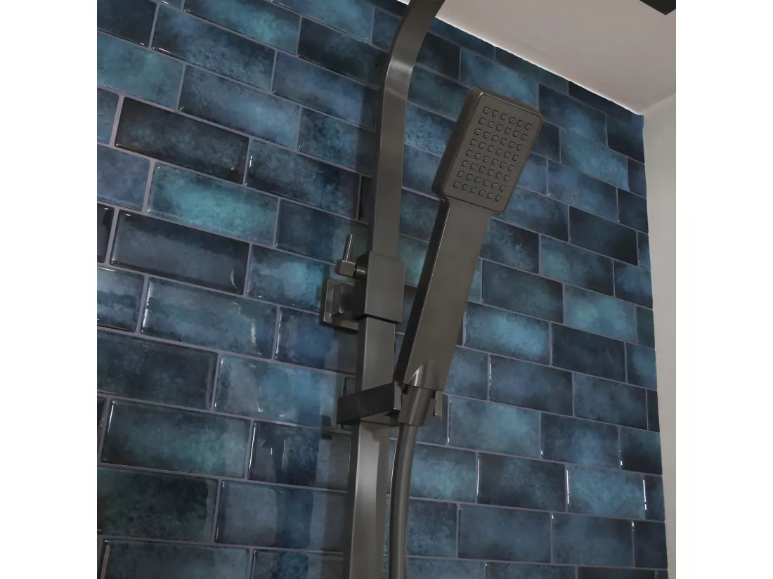 Quartos colonne de douche avec thermostatique 300 gris gun métal - Essebagno