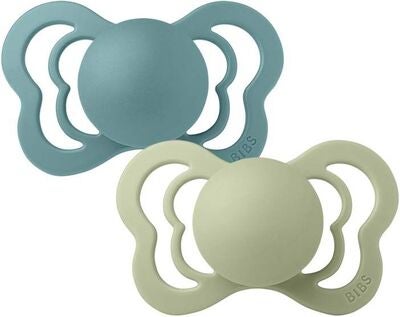 BIBS Couture Smokker 2-pack Silikon Str 2, Island Sea/Sage