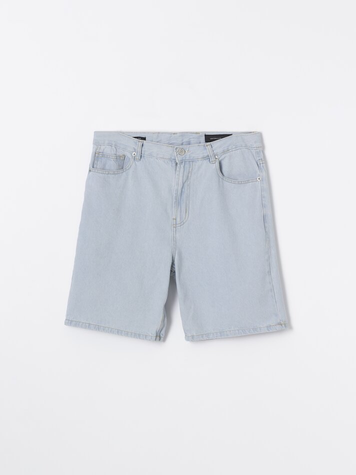 Bermuda jeans slim fit - Azul claro