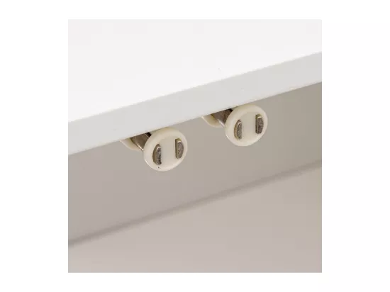 Meuble bas sous lavabo pour salle de bain en MDF coloris blanc / naturel