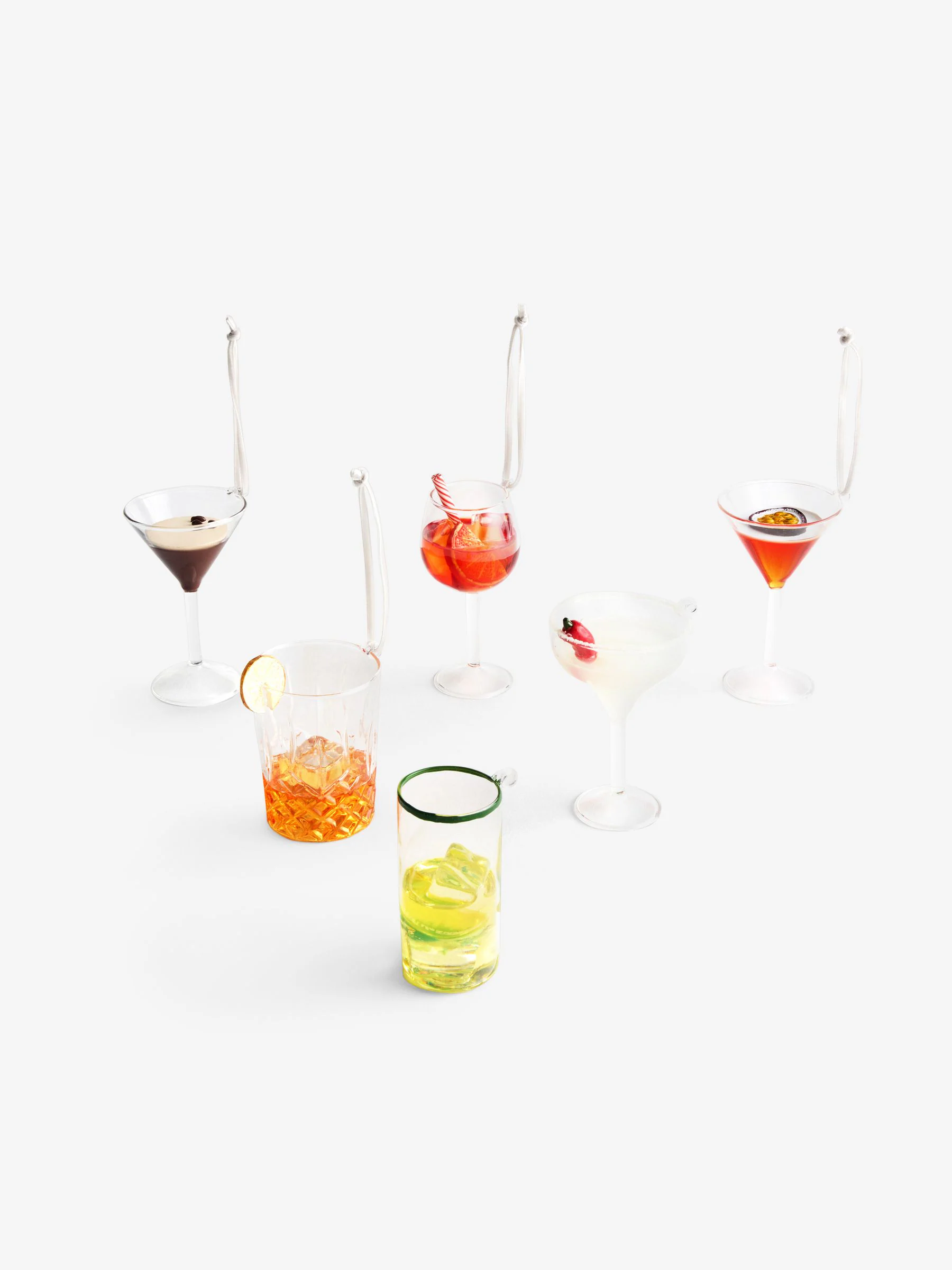 Set van 6 glazen cocktail Kerstmis ballen