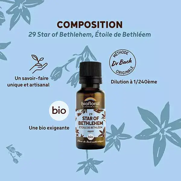 Biofloral 29 Estrela de Belém Etoile De Bethlehem Grânulos Orgânicos Florais de Bach 19,5 g
