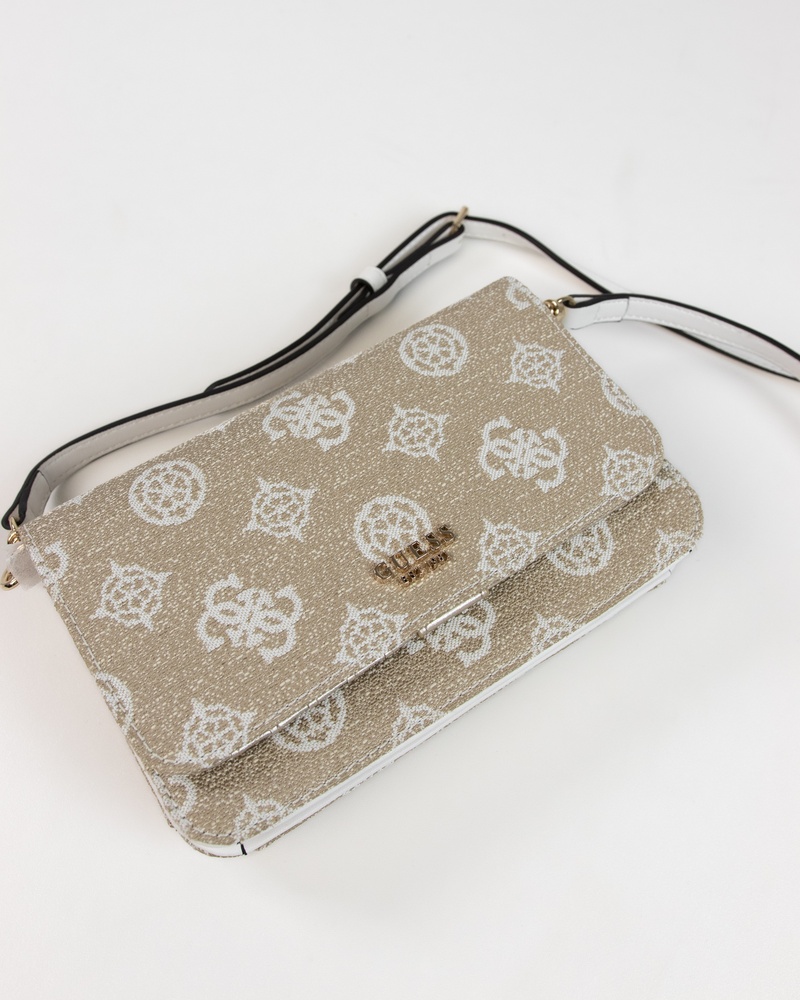 Guess Loralee Xbody Flap Uitgaanstasje  - beige
