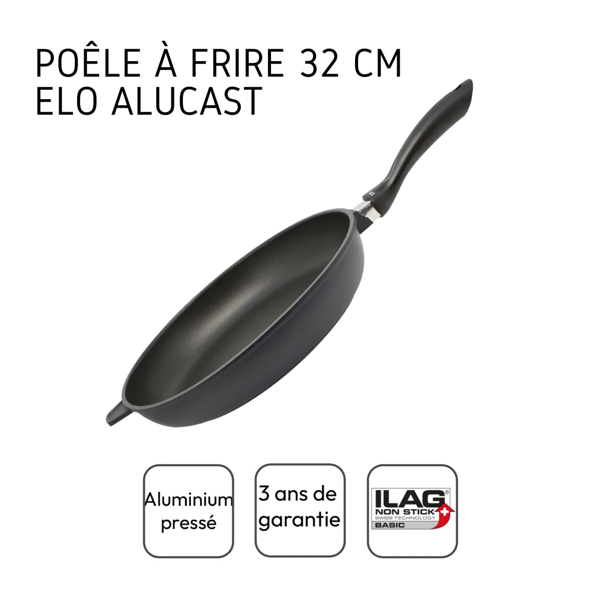 Poêle à frire 32 cm en aluminium pressé Alucast Elo