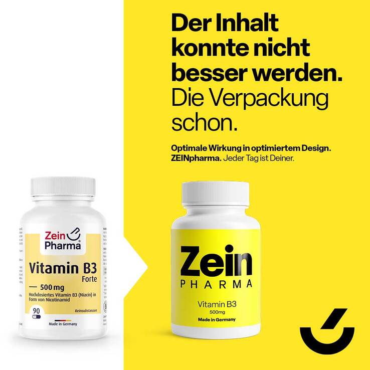 Vitamin B3 Forte Niacin 500 mg Kapseln, 90 St