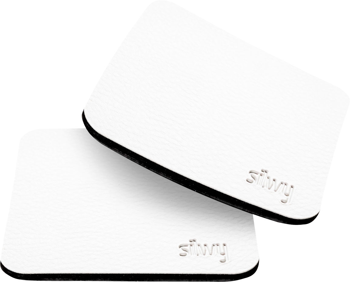 silwy® Metall Nano Gel Untersetzer eckig 8,3 x 8,3 cm Weiß