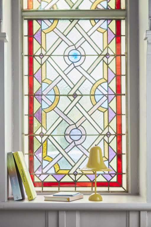 Verpan Pantop tafellamp LED oplaadbaar mat klassiek blauw