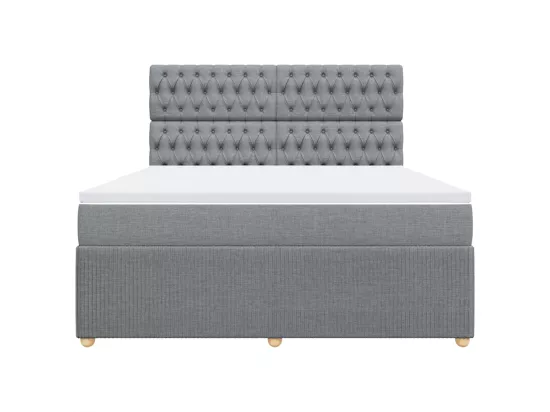 Sommier à lattes de lit avec matelas Gris clair 180x200cm Tissu