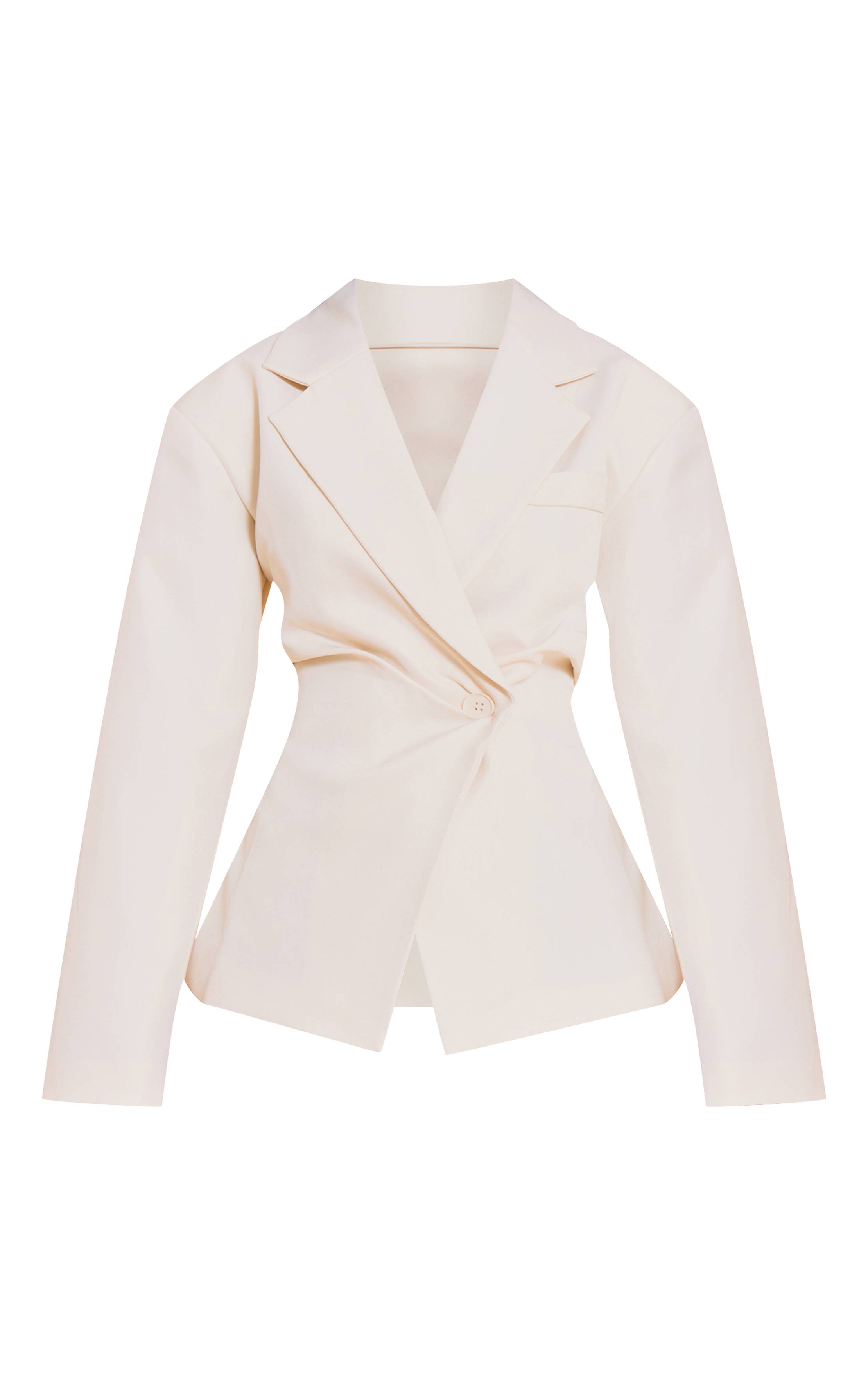 Ecru Blazer Cintré Taille Ajustée Petite