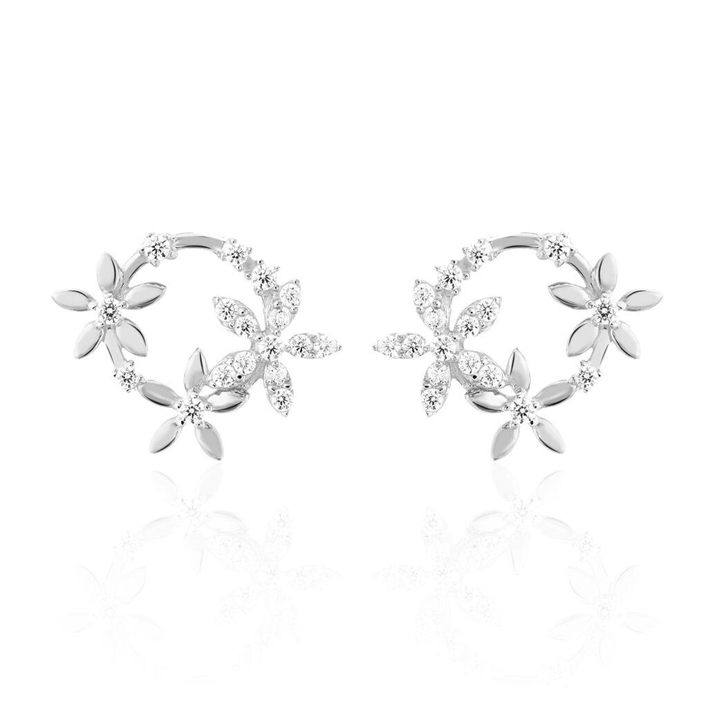 Boucles D'oreilles Pendantes Elinia Argent Blanc Oxyde De Zirconium