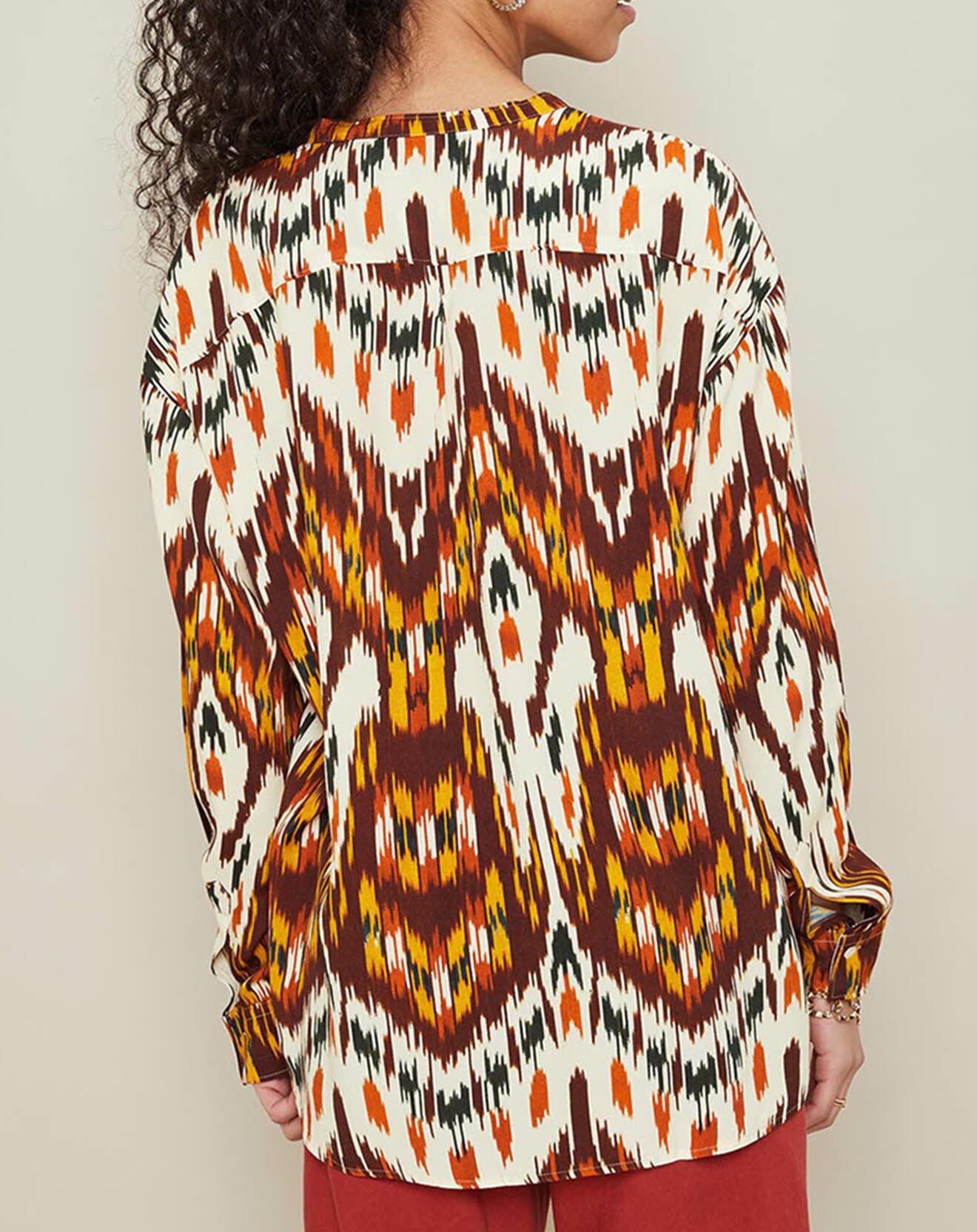 Hartford Blouse Cabane imprimée rouge/jaune/écru