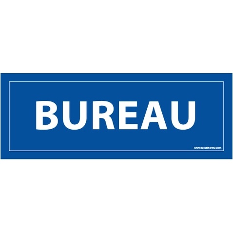 Plaque de porte BUREAU - vinyle ou PVC 210 x 75 mm