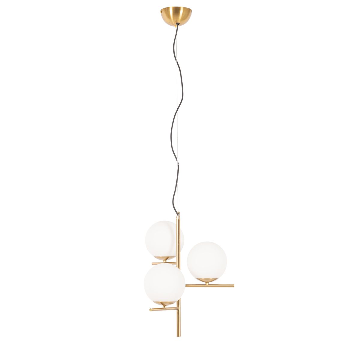 Art Deco hanglamp goud met glas opaal 3-lichts - Flore