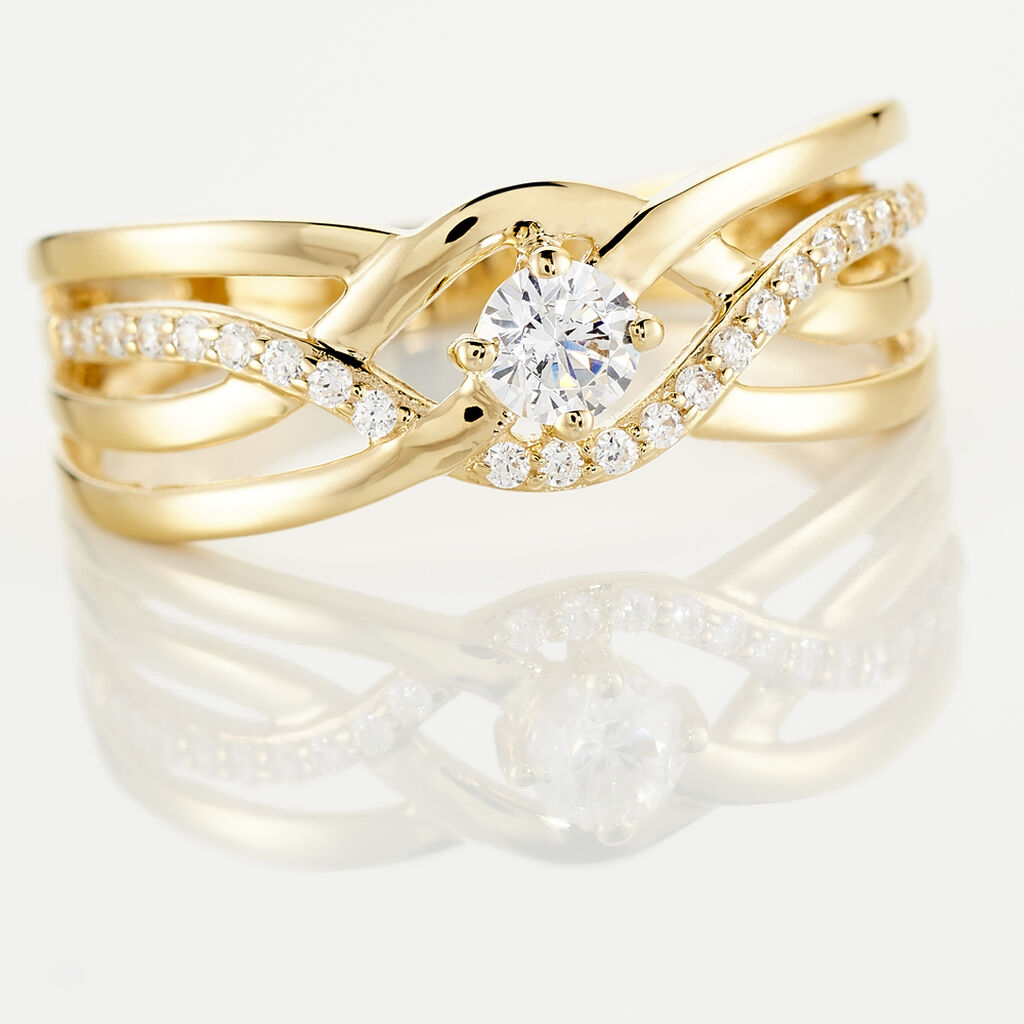 Bague Harmonia Or Jaune Oxyde De Zirconium