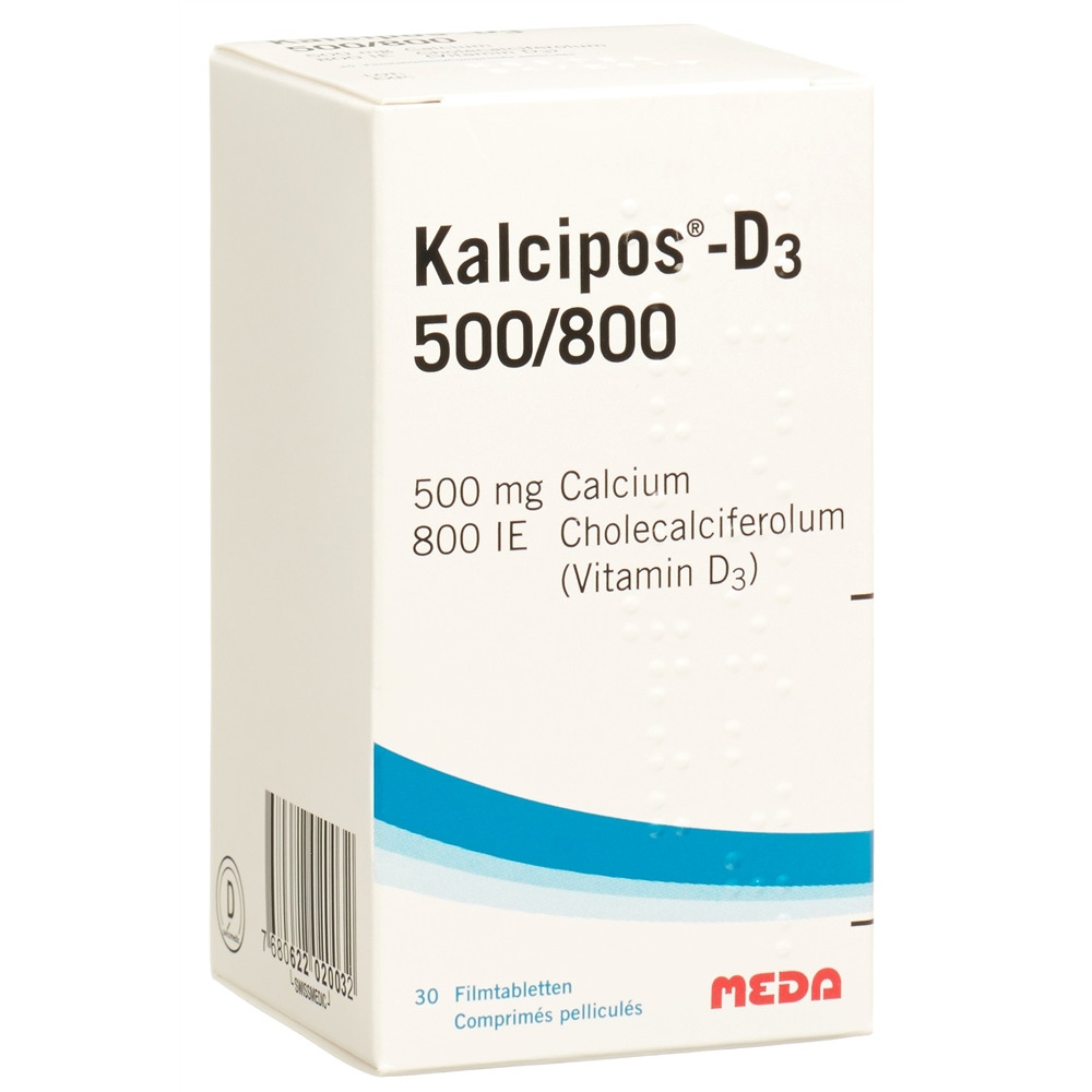 KALCIPOS-D3 Filmtabl 500/800 Ds 30 Stk<br>30 Stück, Dose, Filmtablette, 500/800