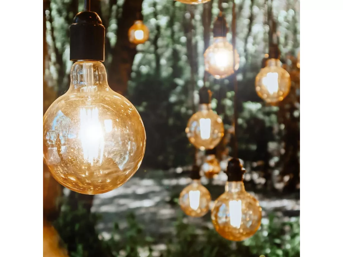 NETTLIFE Lot de 2 ampoules LED E27 lampe vintage - ampoule à filament blanc chaud G95 2700K 4W Edison, idéale pour maison, hôtel, café, bar