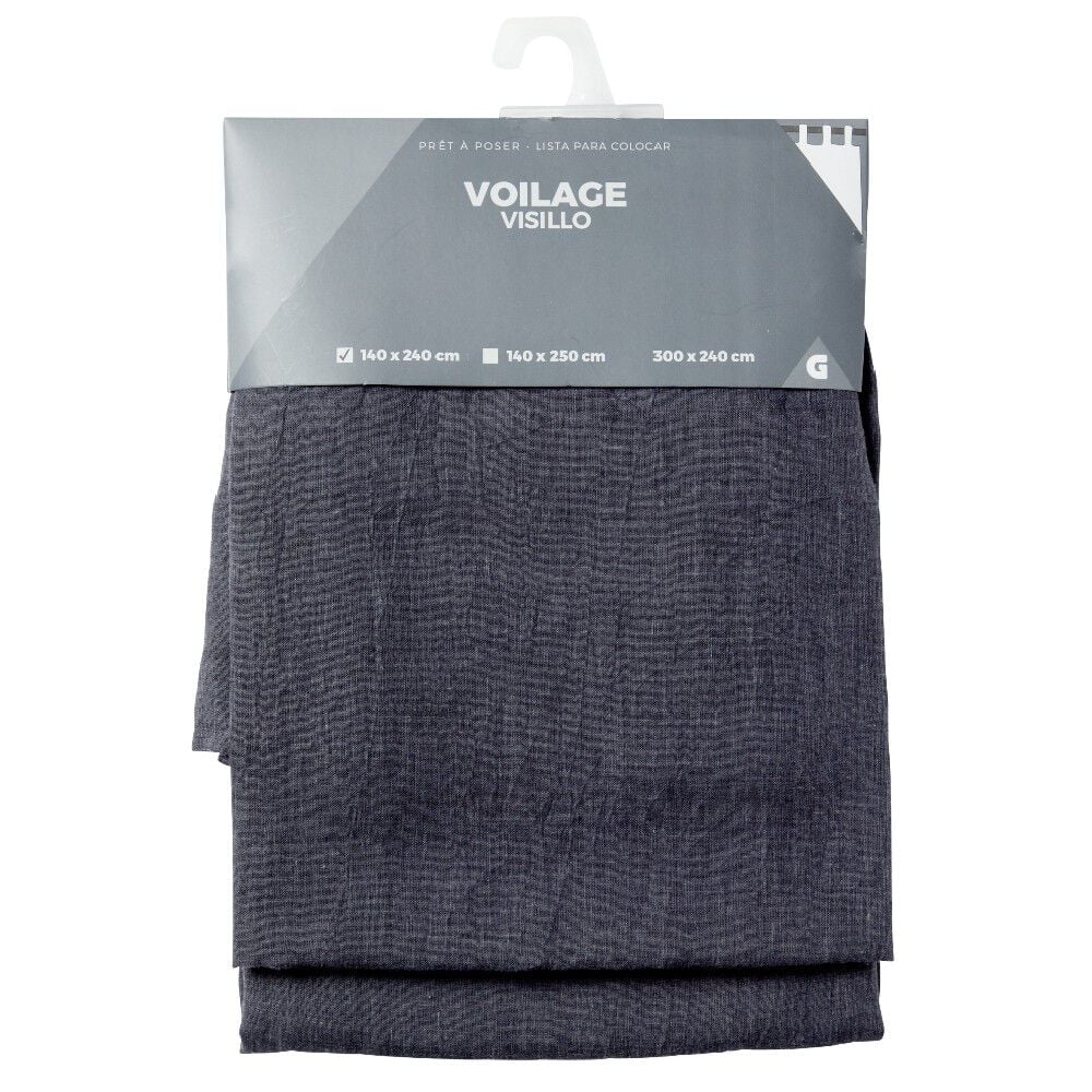 Voilage à oeillets gris foncé