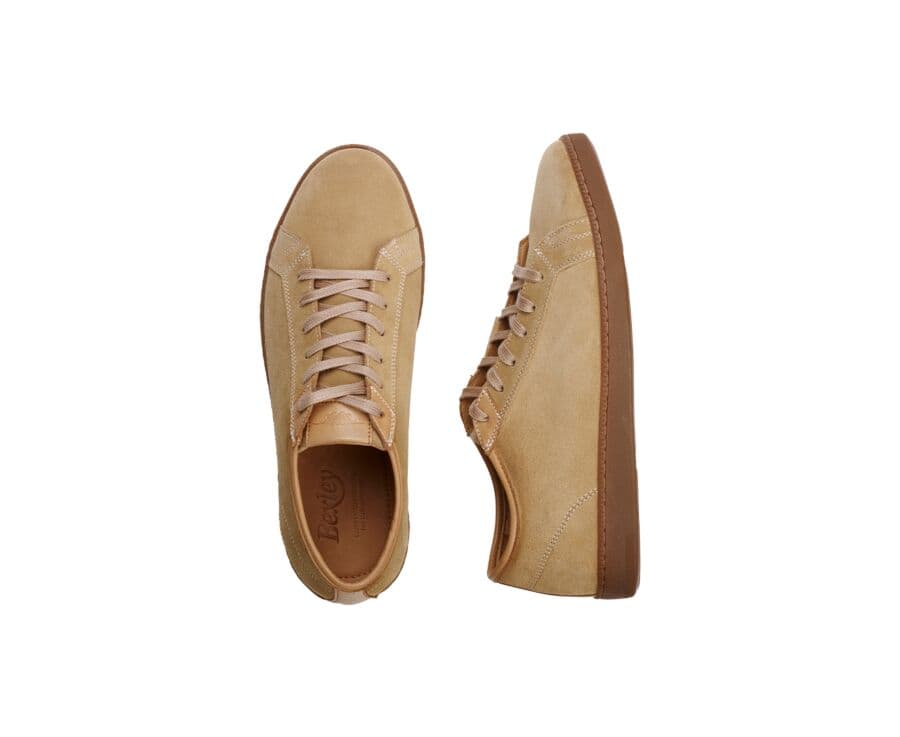 Sneakers homme Velours Beige Foncé - MILANESIA