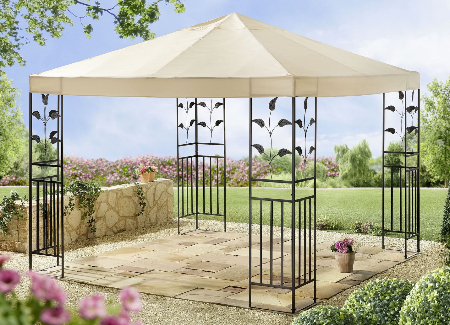 Pavillon Lukas mit pulverbeschichtetem Stahlgestell
